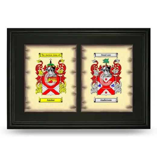 Double Coat of Arms Framed - Black