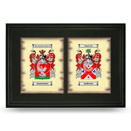 Double Coat of Arms Framed - Black