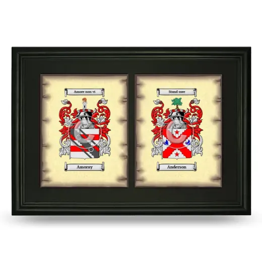 Double Coat of Arms Framed - Black
