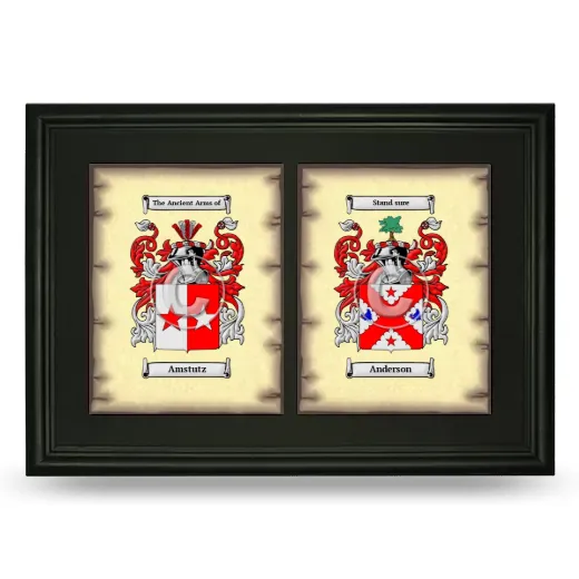 Double Coat of Arms Framed - Black