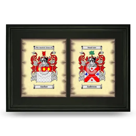 Double Coat of Arms Framed - Black