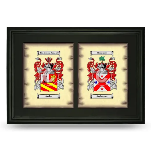Double Coat of Arms Framed - Black