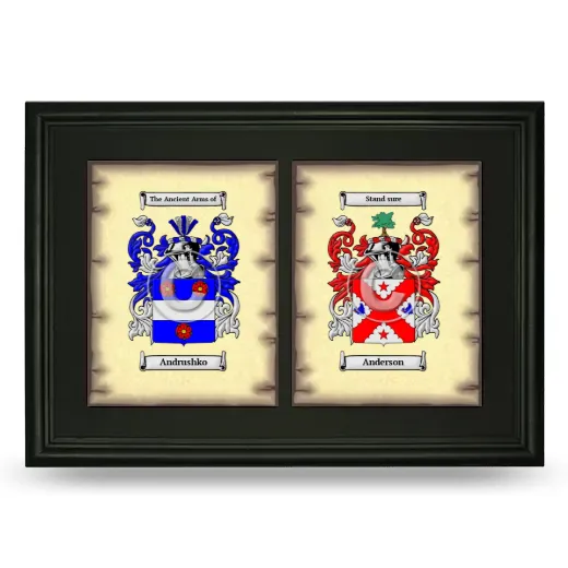 Double Coat of Arms Framed - Black