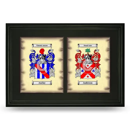 Double Coat of Arms Framed - Black