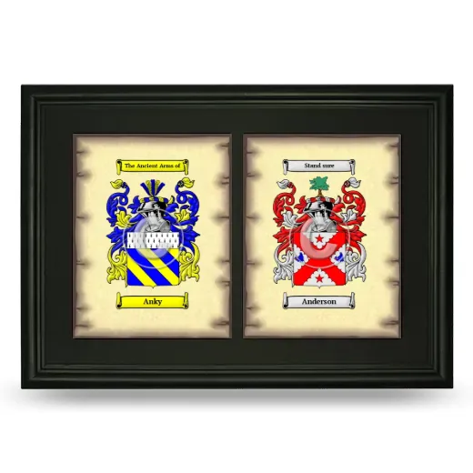 Double Coat of Arms Framed - Black