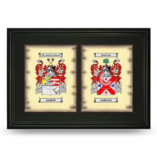 Double Coat of Arms Framed - Black
