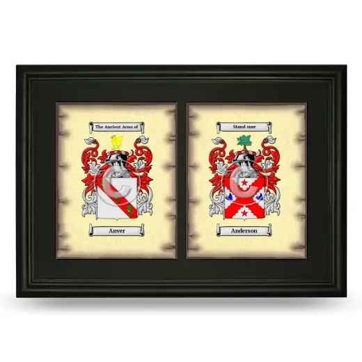 Double Coat of Arms Framed - Black