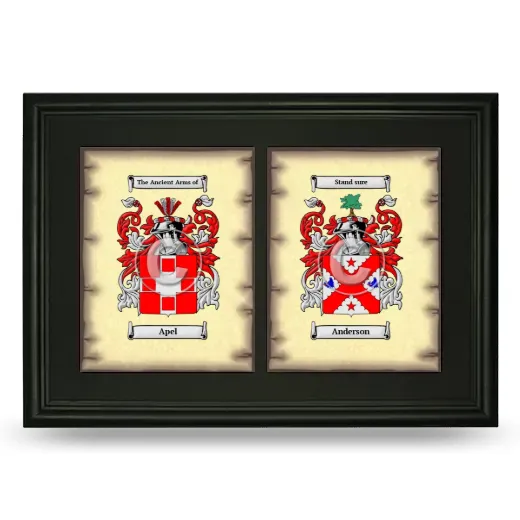 Double Coat of Arms Framed - Black