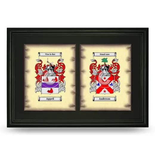 Double Coat of Arms Framed - Black
