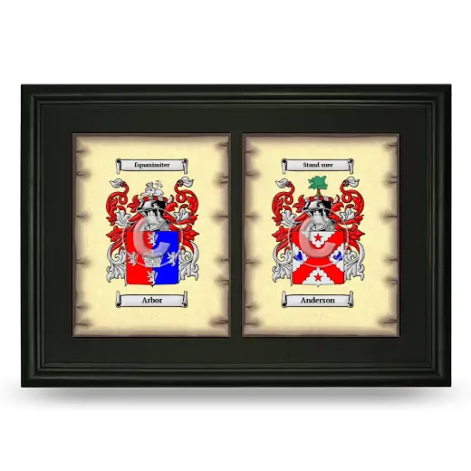 Double Coat of Arms Framed - Black