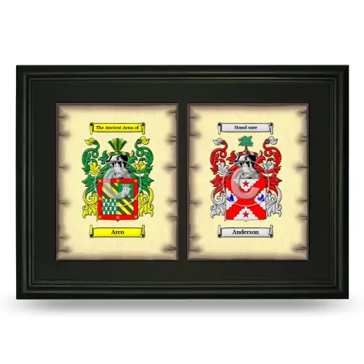Double Coat of Arms Framed - Black
