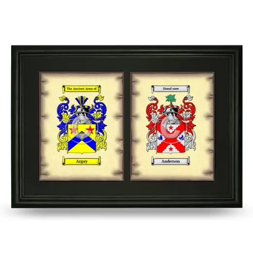 Double Coat of Arms Framed - Black
