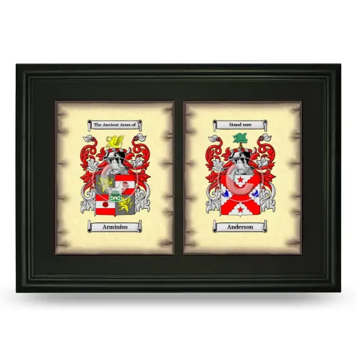 Double Coat of Arms Framed - Black