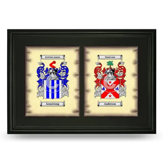 Double Coat of Arms Framed - Black