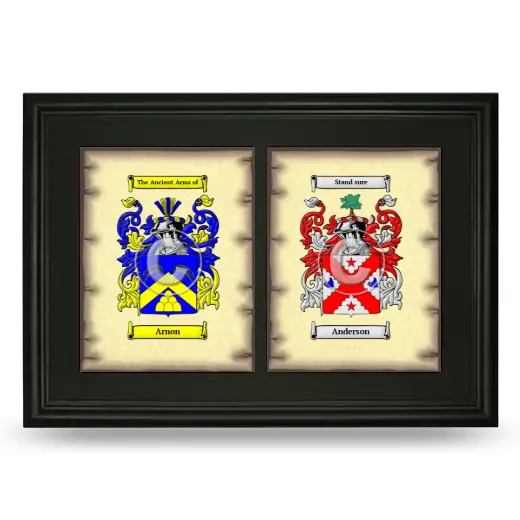 Double Coat of Arms Framed - Black