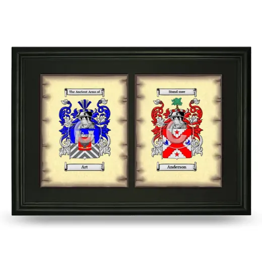 Double Coat of Arms Framed - Black