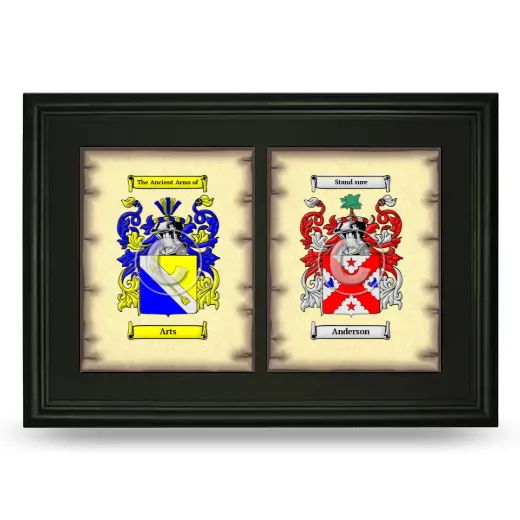 Double Coat of Arms Framed - Black