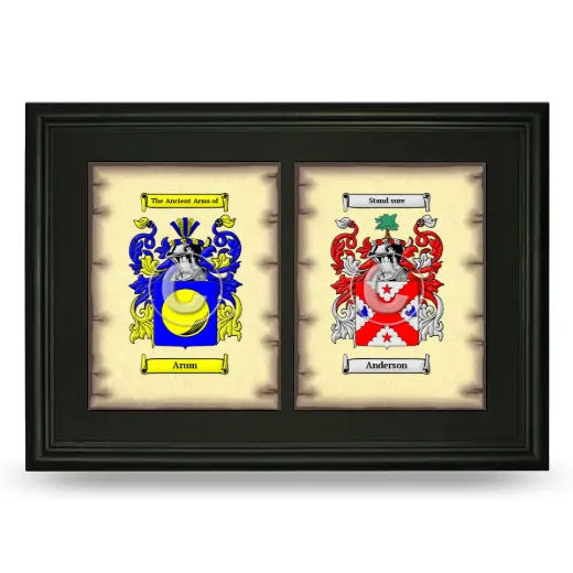 Double Coat of Arms Framed - Black