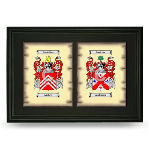 Double Coat of Arms Framed - Black