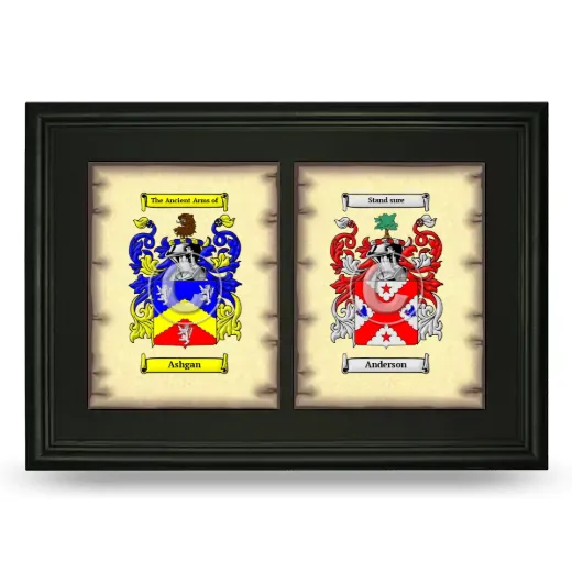Double Coat of Arms Framed - Black