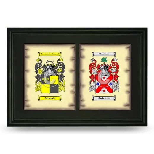 Double Coat of Arms Framed - Black