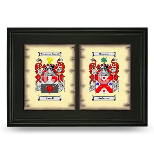 Double Coat of Arms Framed - Black