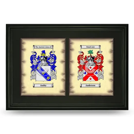 Double Coat of Arms Framed - Black