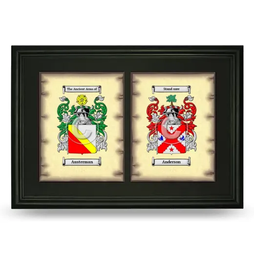 Double Coat of Arms Framed - Black