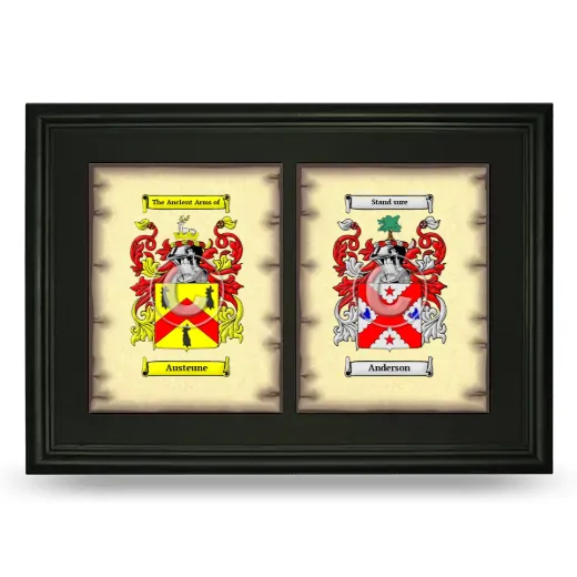 Double Coat of Arms Framed - Black