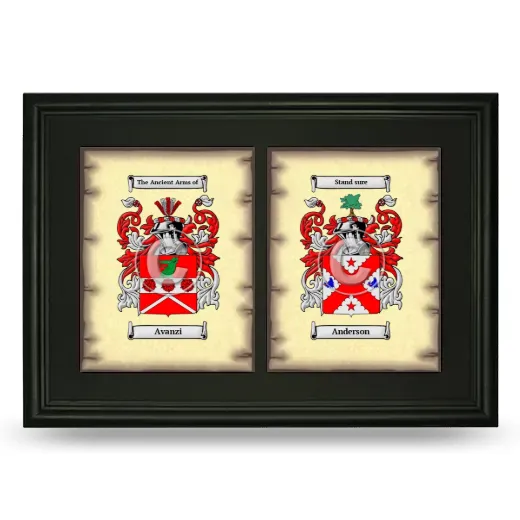 Double Coat of Arms Framed - Black