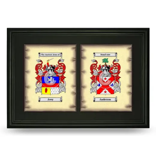 Double Coat of Arms Framed - Black