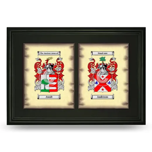 Double Coat of Arms Framed - Black