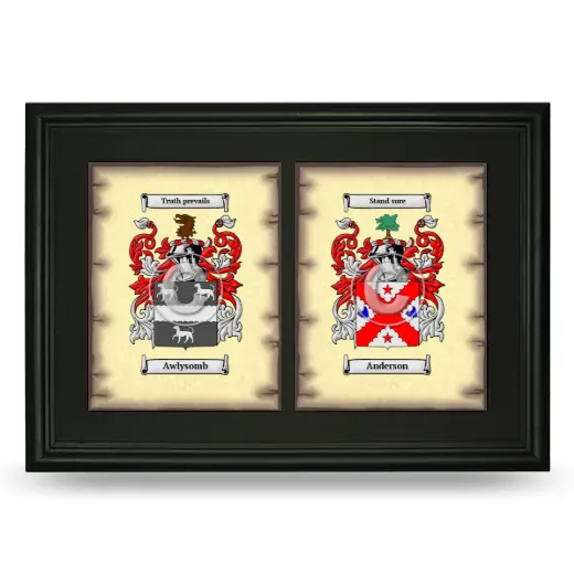 Double Coat of Arms Framed - Black