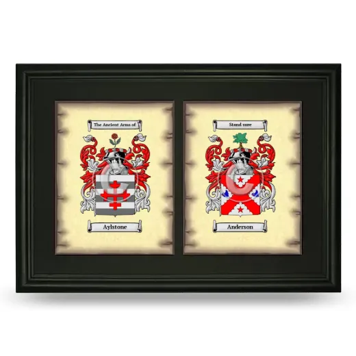 Double Coat of Arms Framed - Black