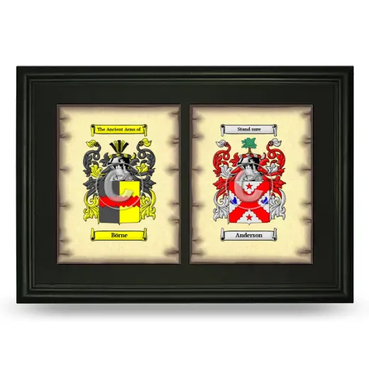 Double Coat of Arms Framed - Black