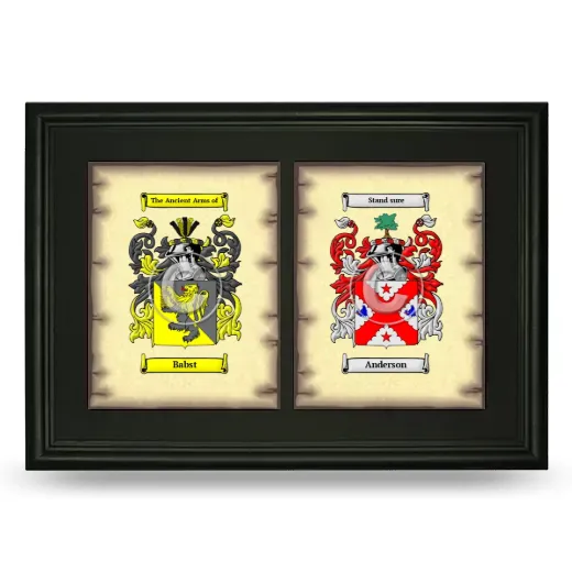 Double Coat of Arms Framed - Black