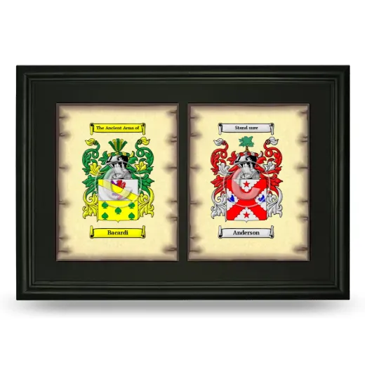 Double Coat of Arms Framed - Black