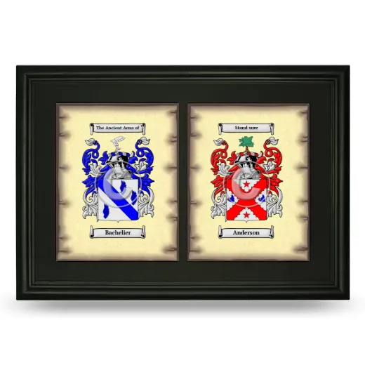 Double Coat of Arms Framed - Black