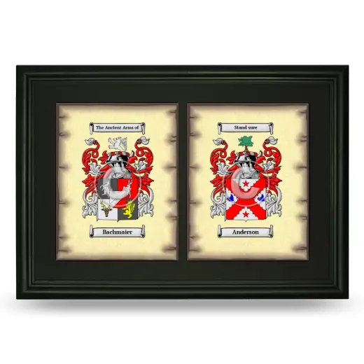 Double Coat of Arms Framed - Black
