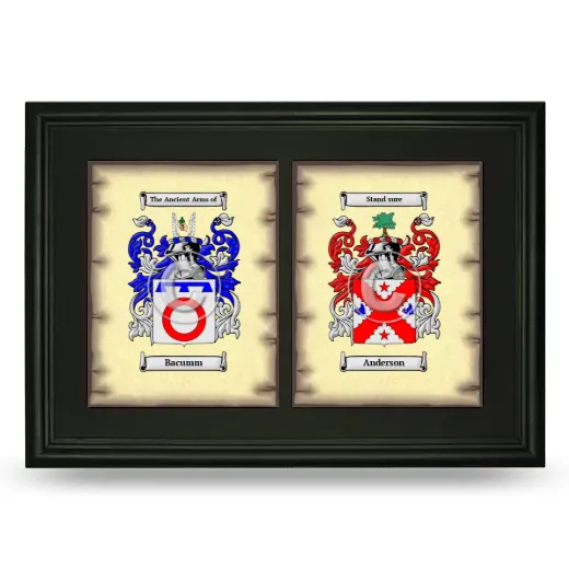 Double Coat of Arms Framed - Black