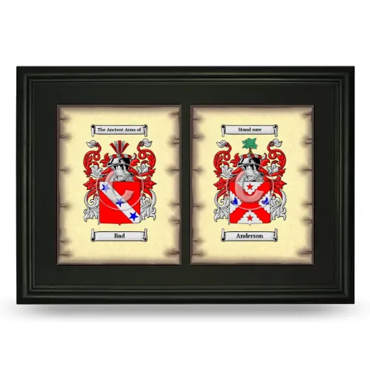 Double Coat of Arms Framed - Black