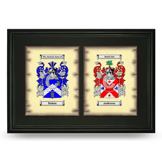 Double Coat of Arms Framed - Black