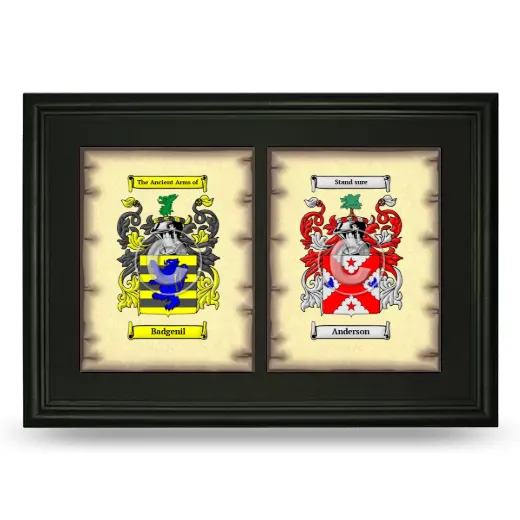 Double Coat of Arms Framed - Black