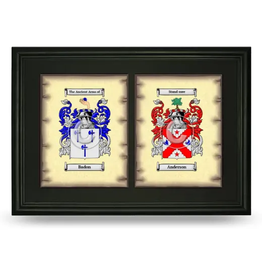 Double Coat of Arms Framed - Black