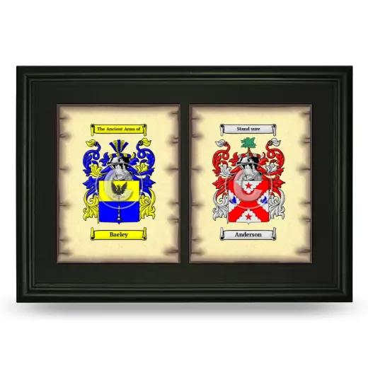 Double Coat of Arms Framed - Black