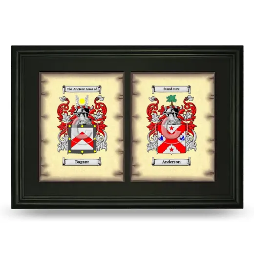 Double Coat of Arms Framed - Black