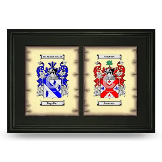 Double Coat of Arms Framed - Black