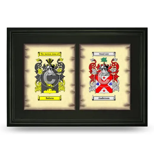 Double Coat of Arms Framed - Black