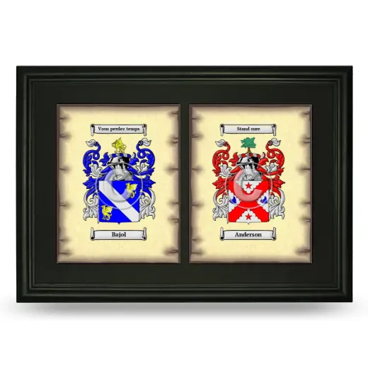Double Coat of Arms Framed - Black