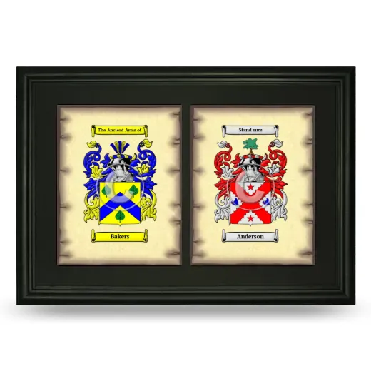 Double Coat of Arms Framed - Black